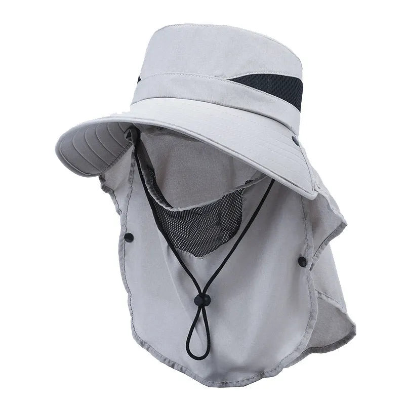 Men's adjustable polyester fisherman sun hat with a wide brim in army green colour.