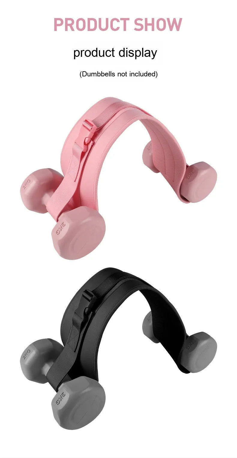 Black and pink free size fitness training belt for dumbbell barbell hip bridge exercises