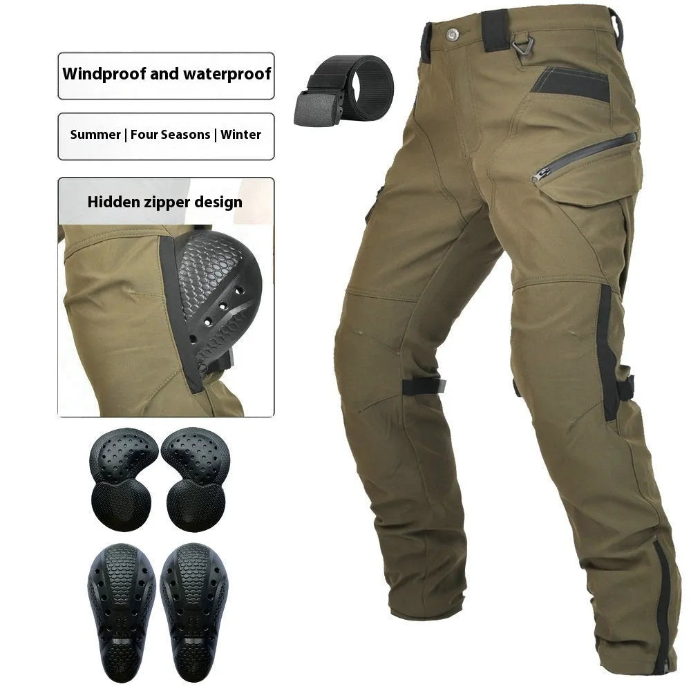 Motorcycle four seasons cycling pants waterproof windproof with protective gear