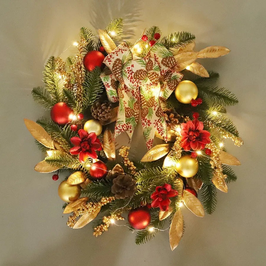 American country style plastic Christmas garland decoration in one of four hanging styles