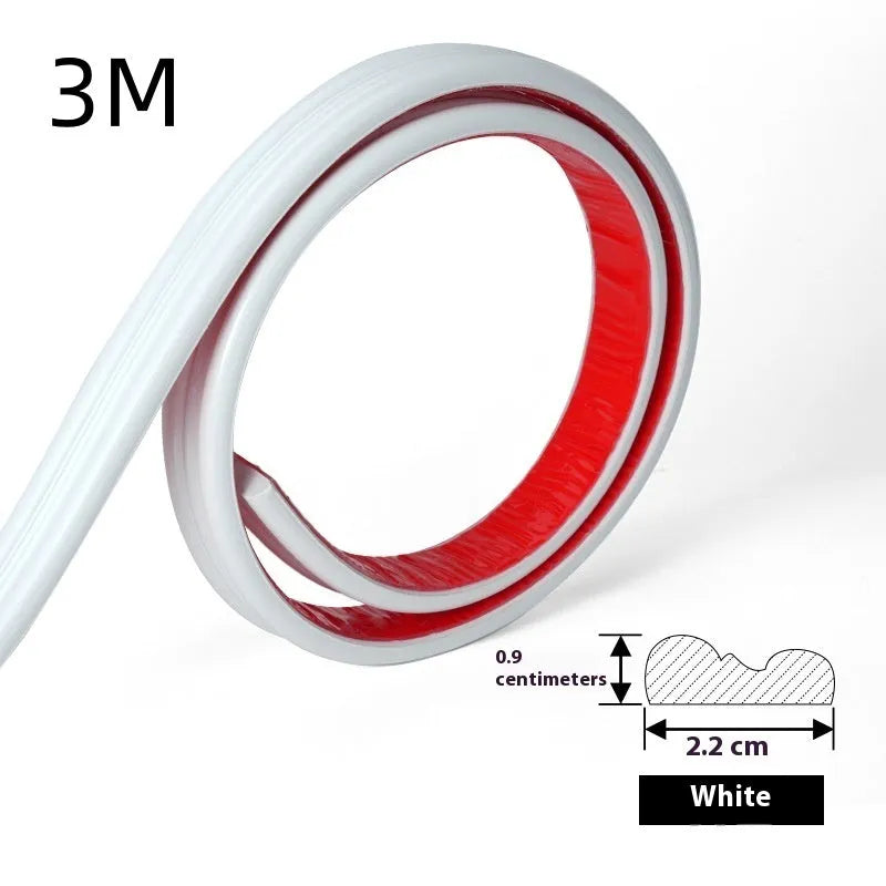 Flexible PVC background wall shaping frame with self-adhesive edge banding in white, gold, black, and silver colours.