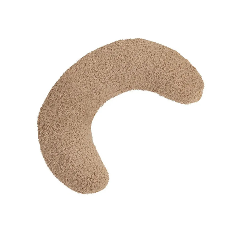 U-shaped blue cat pillow with adjustable collar for feline cervical support