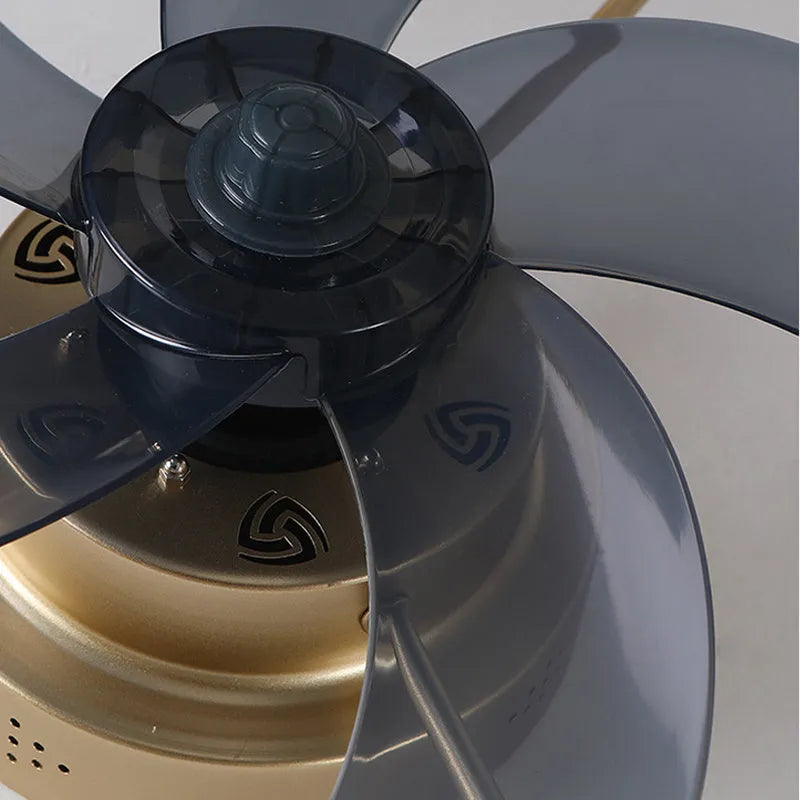 Nordic style remote control ceiling fan with LED light in a coffee gold finish.