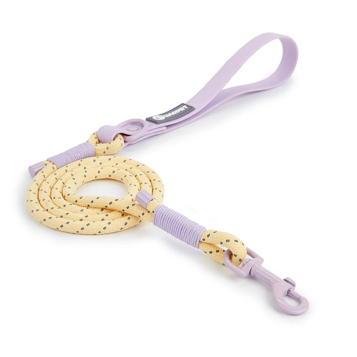 Solid colour PVC dog hand holding rope in crimson purple yellow or taoyao green showing 120cm length