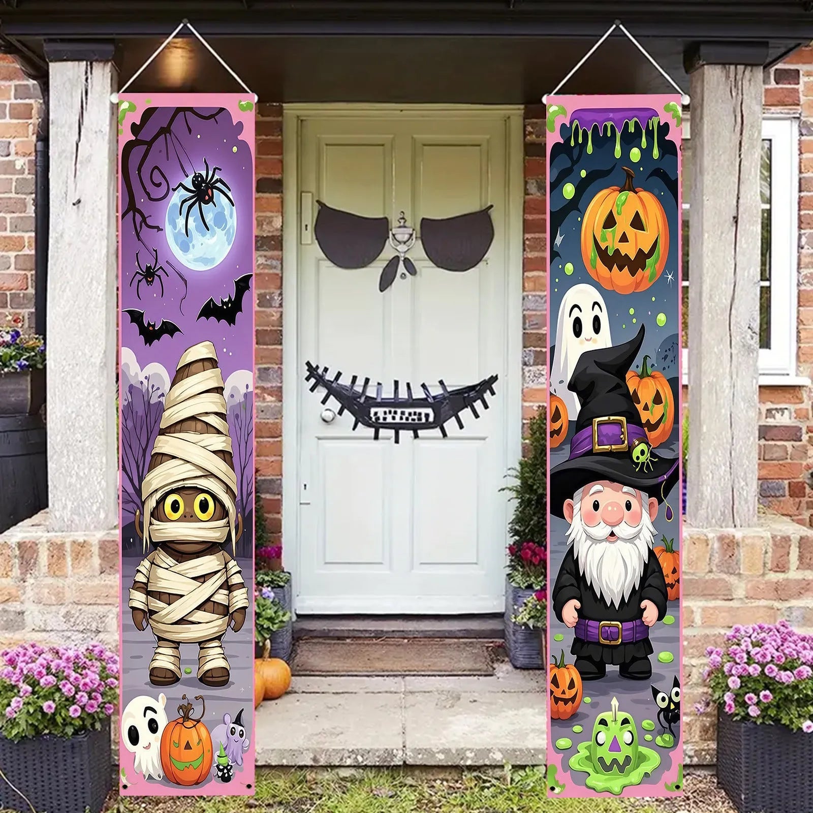 30x180cm Halloween couplet decorations hanging flag banner pairs for door and wall decorations