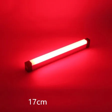 Rechargeable LED tube light stick in blue and purple colours with dimmable RGB lighting
