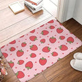 Personalised flannel floor mat showing coastal starfish and brown cow print options in square shape.