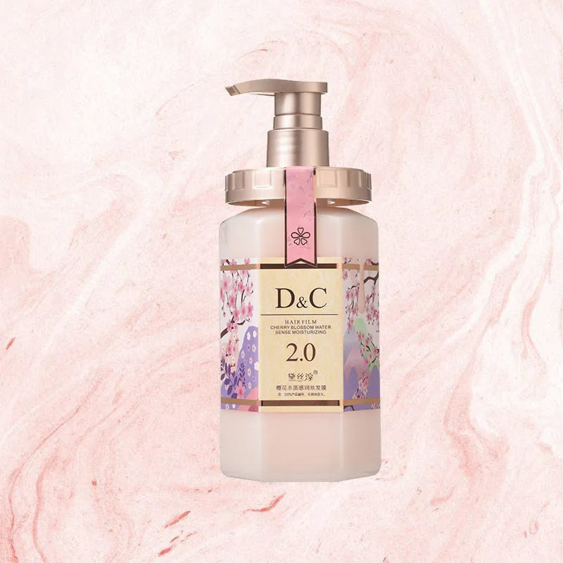 Sakura shampoo, conditioner, and shower gel set in 500ml bottle for deep cleaning and frizz control.
