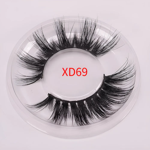 Handmade 5D mink false eyelashes set with double-headed brush and black hair cap