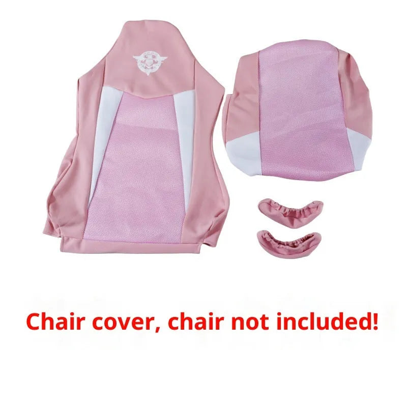 Dustproof polyester chair cover set for home computer chair, 80x88cm, black red, with armrest covers