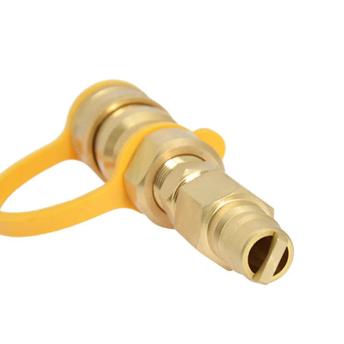 Gold brass 3/8 gas propane tank conversion charging connector with American Standard thread
