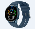 Round touch screen smart sports watch with silicone strap showing heart rate monitoring display
