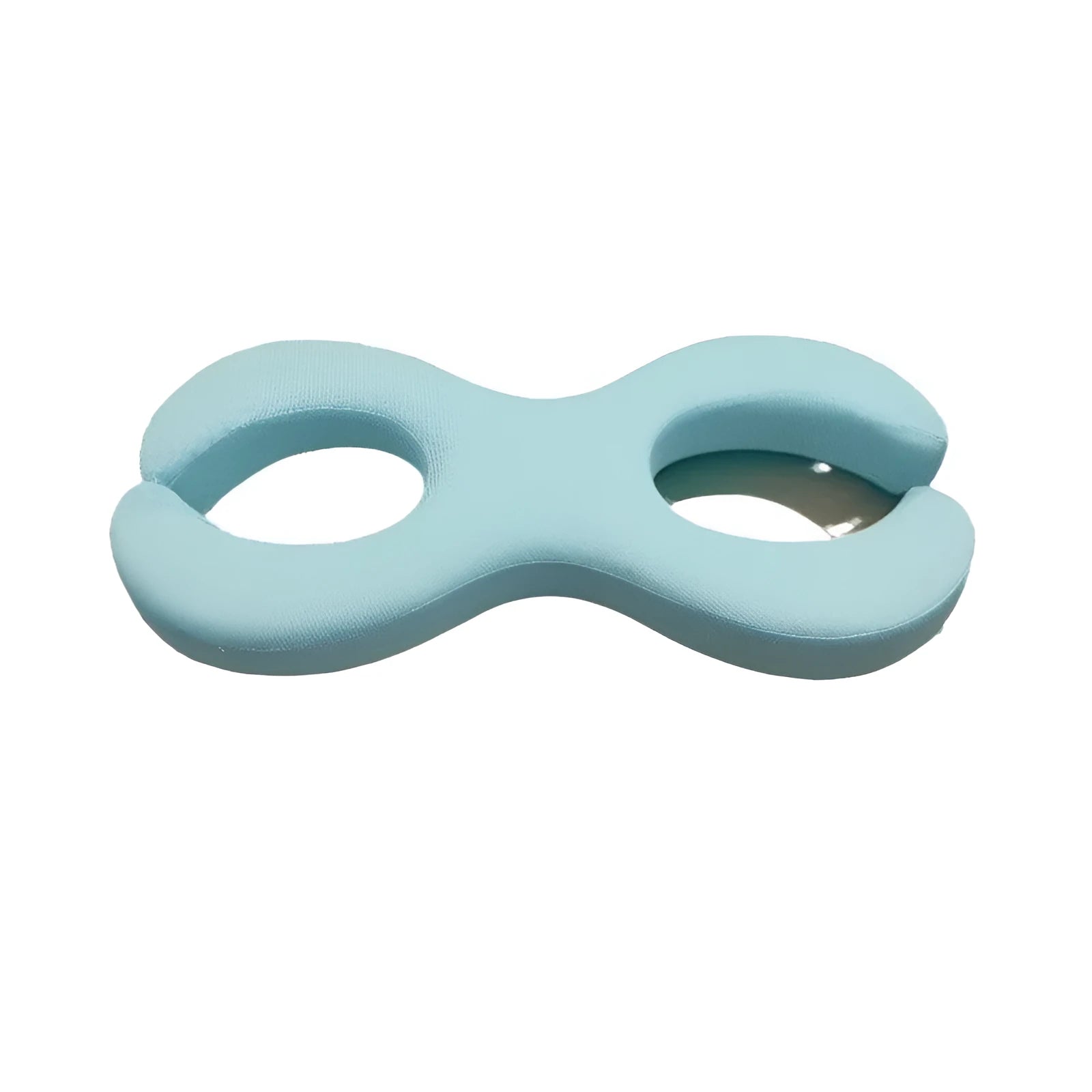 Cool blue memory foam cervical pillow with cylindrical traction design for neck support.