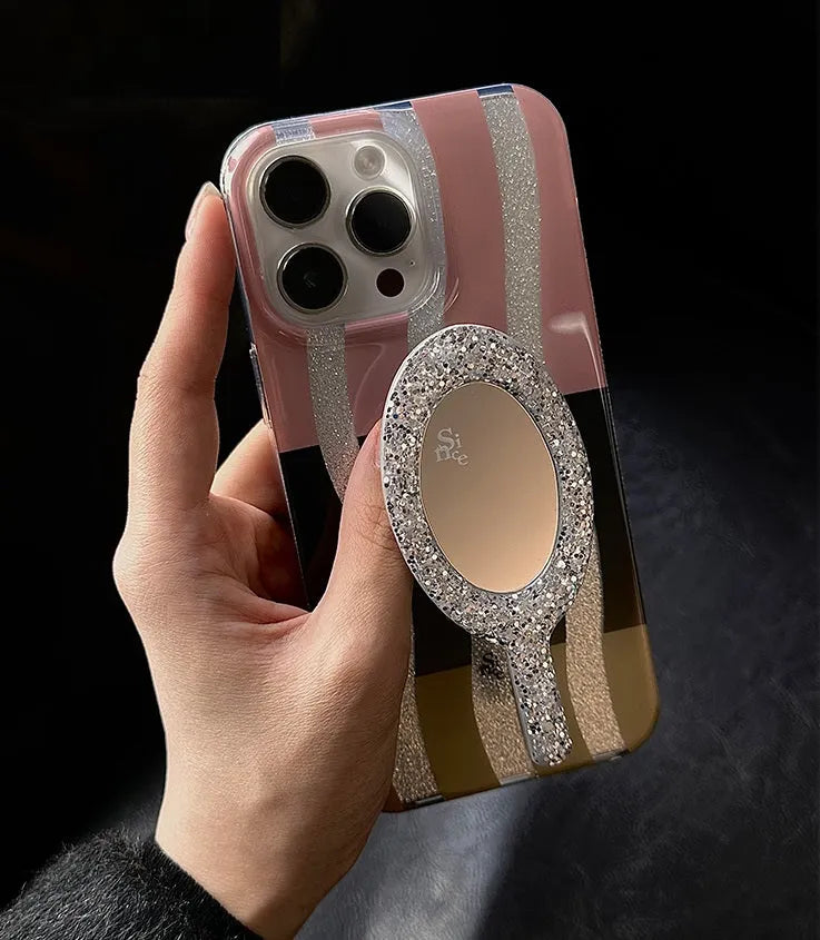 Wave stripe TPU phone case for Apple iPhone with love chain design in transparent phantom colour