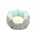 Blue octagonal pet bed with removable mats for small dogs and cats