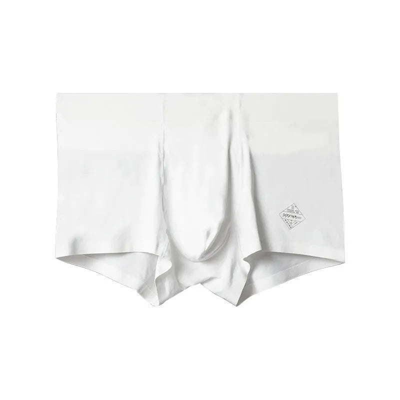 Seamless one-piece men's underwear in modal fabric showing mid waist design