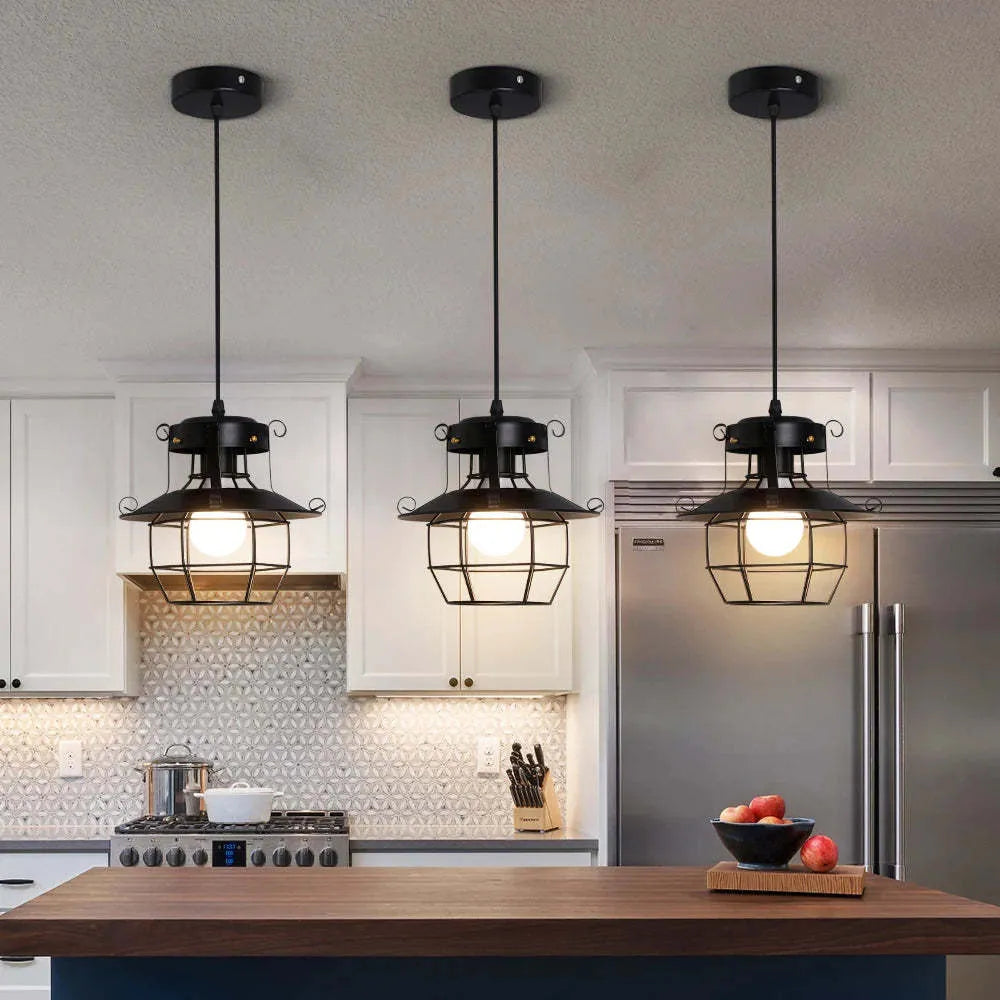 American iron droplight restaurant decorative lamp with retro lantern shape single head design