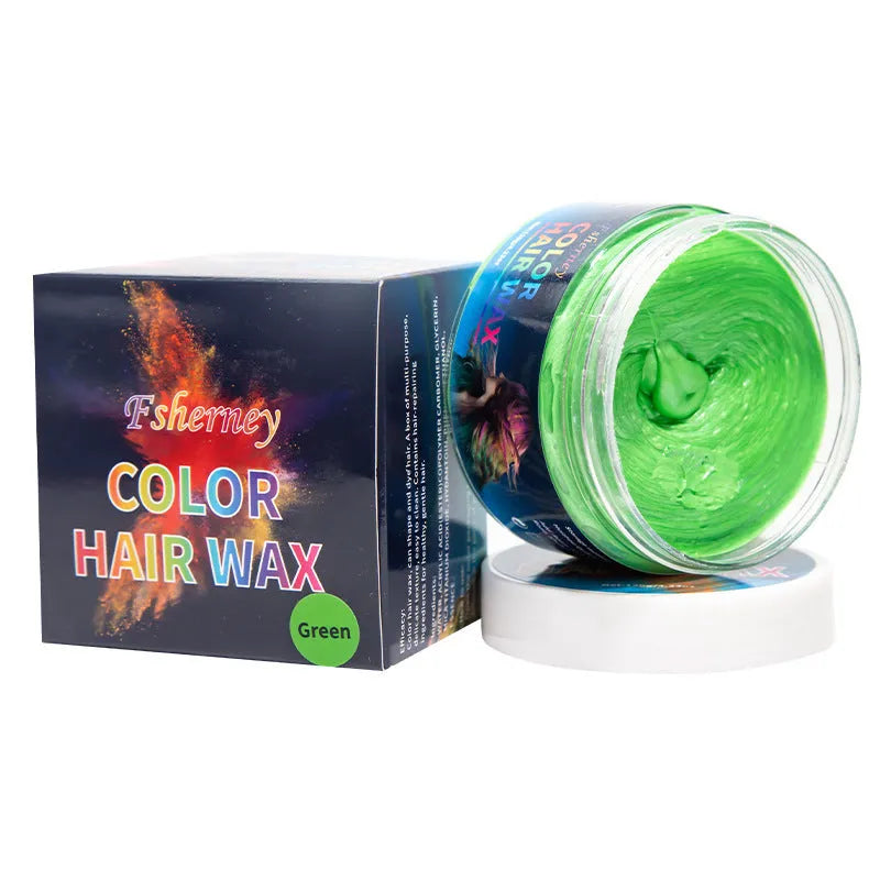 120g hair styling clay container showing colour options including granny grey