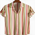 Men's digital printed short sleeve polyester shirt for summer wear in various sizes