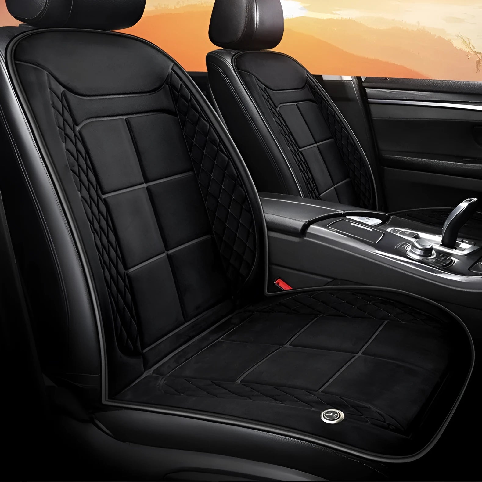 Car seat heating cushion in beige, black, and coffee colours for single, double, and rear seats