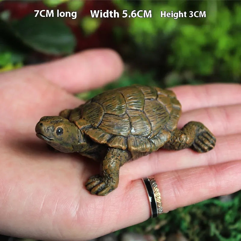 Resin simulation turtle garden ornament for micro landscape displays