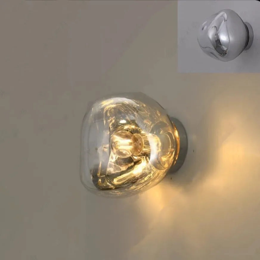 Creative retro corridor aisle ambience light in gold finish with warm glow, Alec shell construction