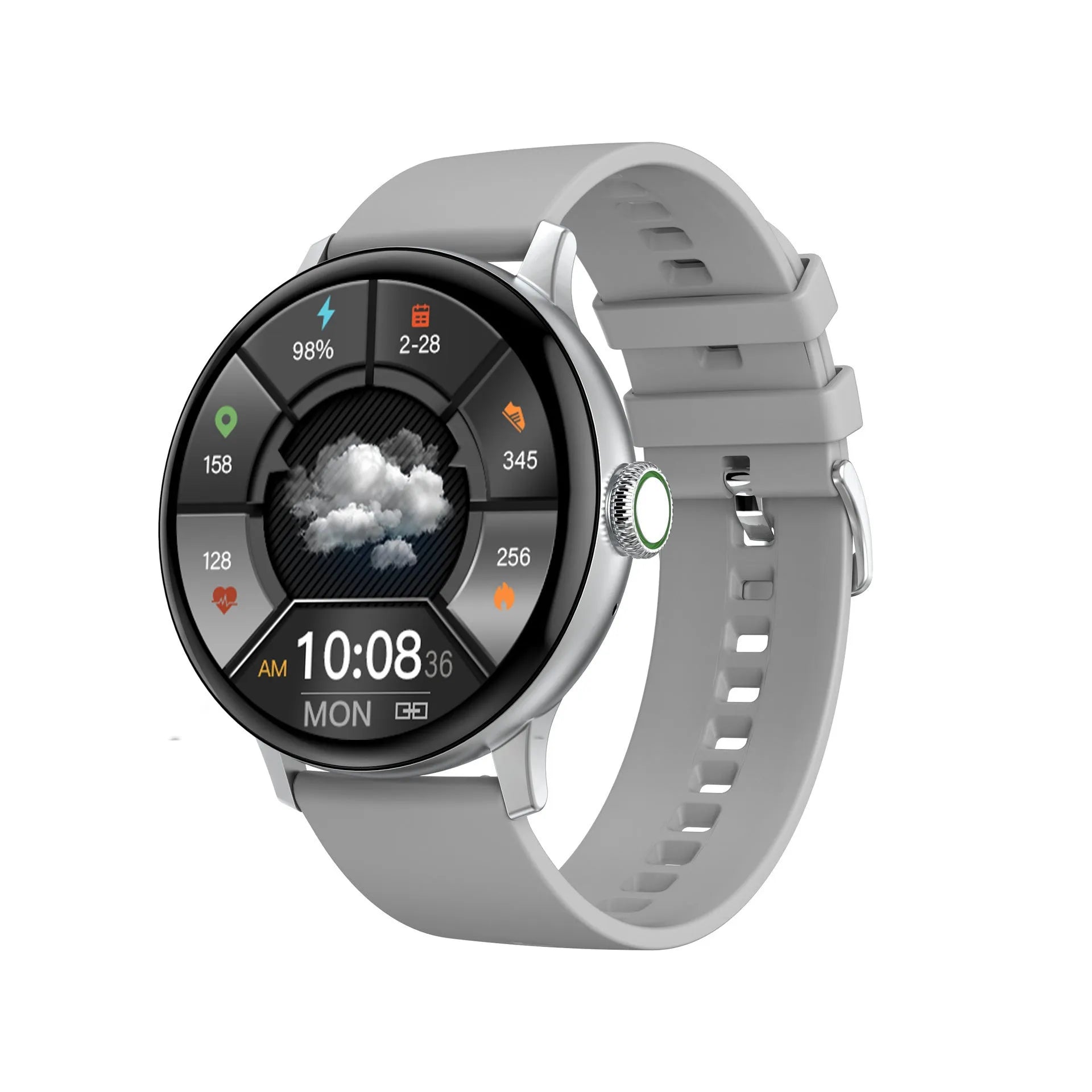 Bluetooth smart bracelet with 1.2-inch screen showing heart rate display on wrist