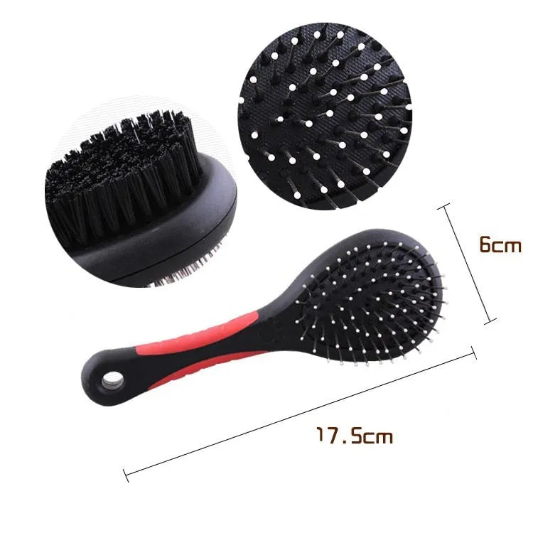 Red pet cleaning set with 9 tools in an Oxford cloth bag, compact 28 by 22 by 7 cm