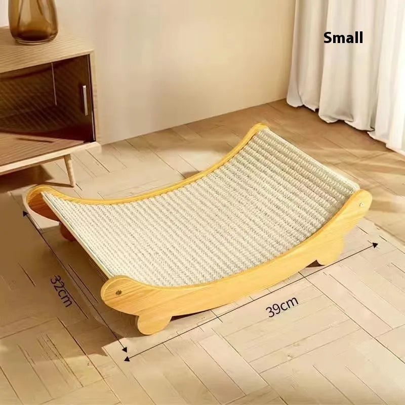 Sisal cat scratch board with replaceable blanket cover in pastoral style