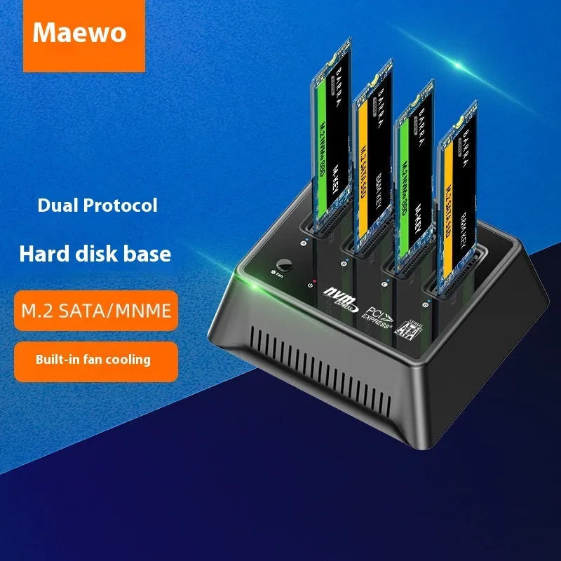 Aluminium M.2 Dual Protocol Solid State Drive Base with dimensions 90mm by 78mm.