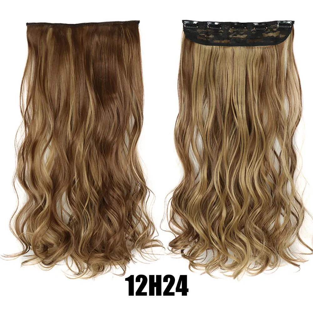Women's big wavy long curly hair extensions, naturally fluffy with no trace, high temperature wire, picture colour