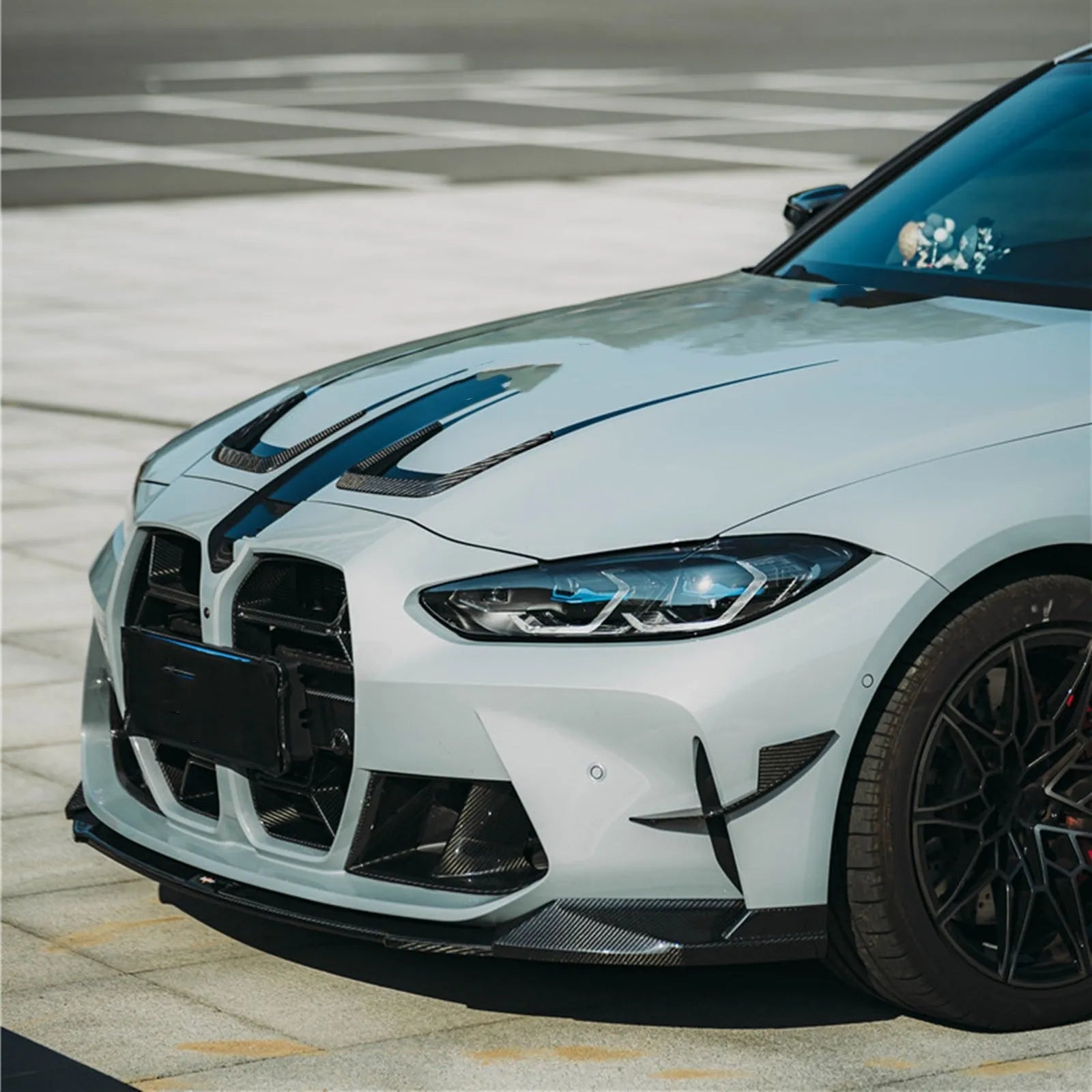 Dry carbon fibre front bumper grille with 3K weave for BMW M3 M4 G80 G82 models