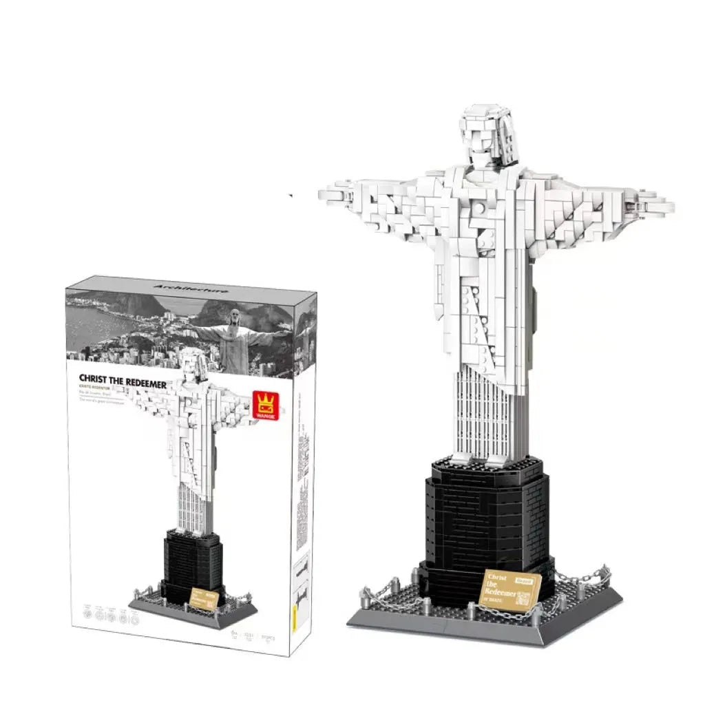 Wange building block street view set with landmark pieces including Eiffel Tower and Big Ben