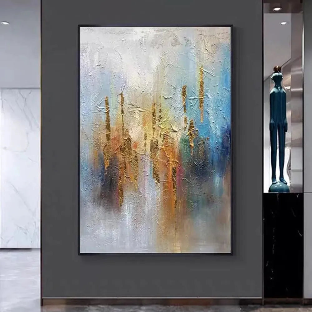 Handmade oil painting canvas wall art modern abstract unstretched frameless decor