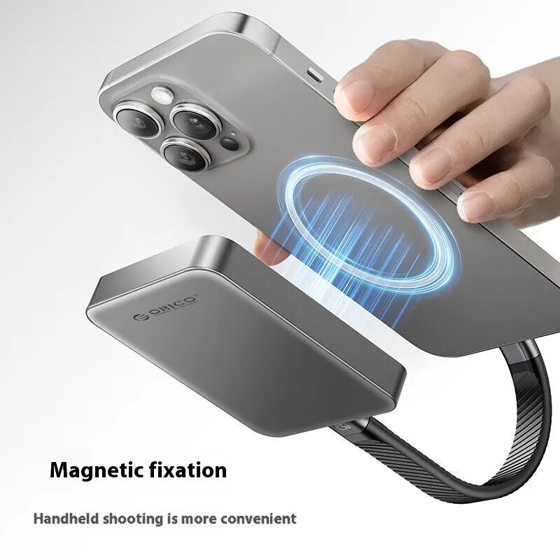 Grey magnetic mobile solid state drive with ultra-thin design and C to C cable