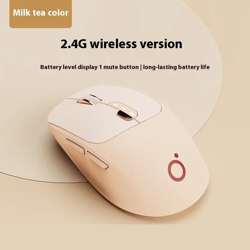Wireless Bluetooth mouse in Matcha Green colour showing ergonomic shape and silent click buttons