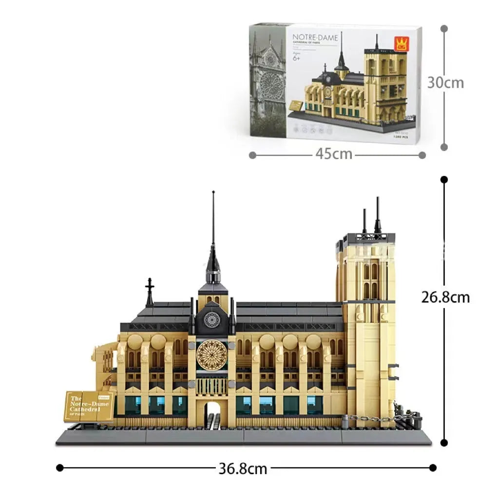 Wange building block street view set with landmark pieces including Eiffel Tower and Big Ben