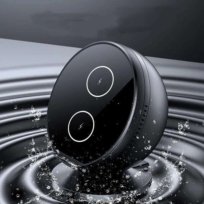 Universal mobile phone wireless charging holder with built-in Bluetooth speaker in four colour options