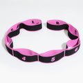 Latin dance stretch band nine-segment yoga elastic band 85cm nylon latex pink and black eight-grid pattern
