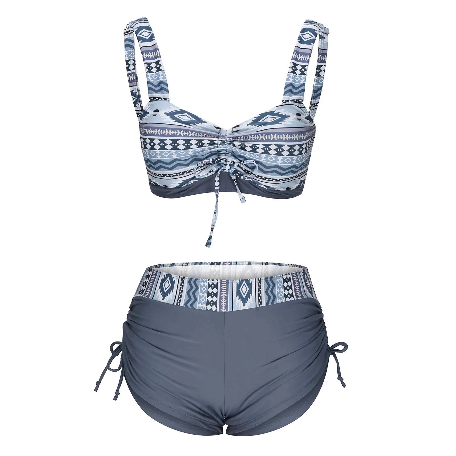 Women's polyester bikini swimsuit set in split design without steel belt or chest pad