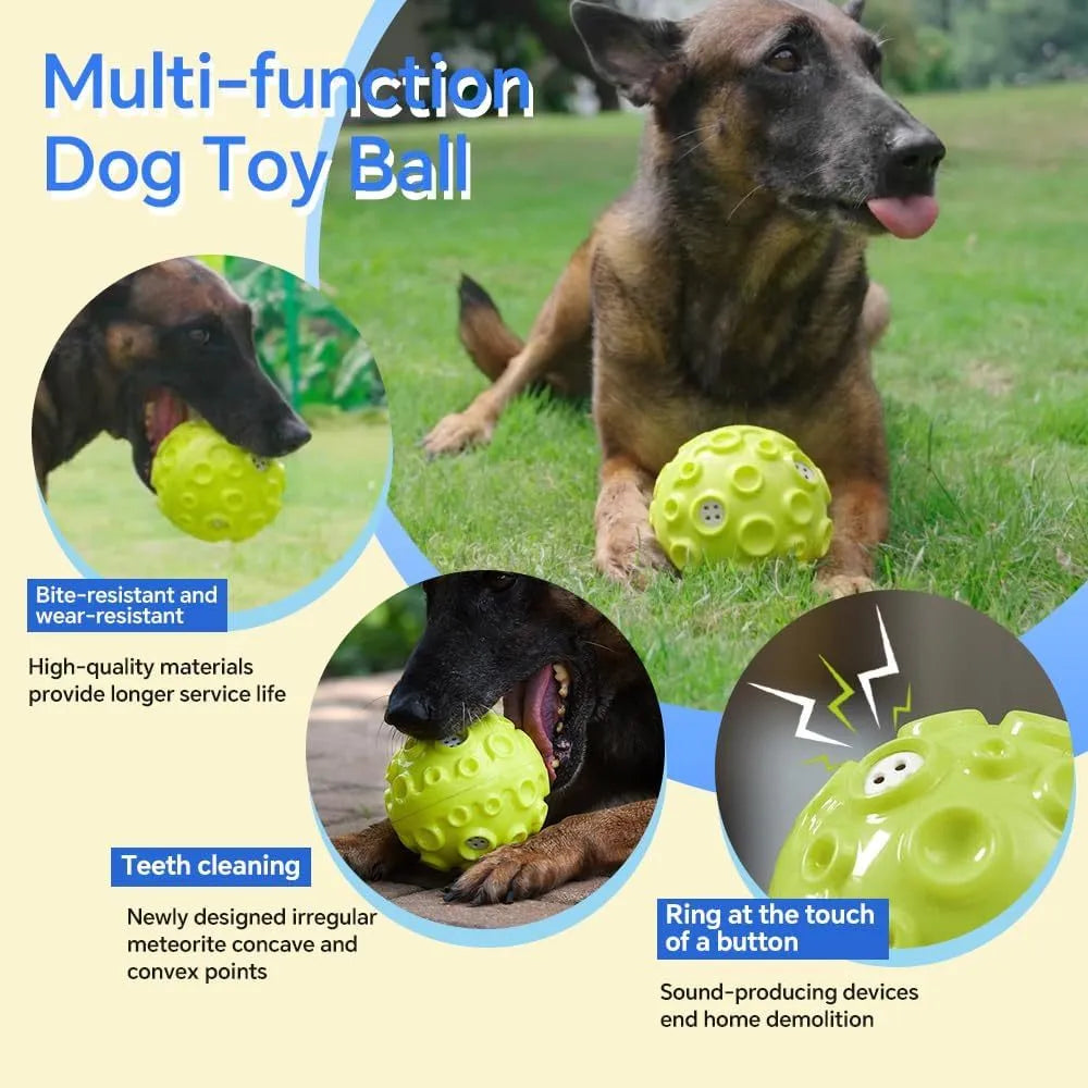 Durable dog chew ball with textured surface in multiple colours for aggressive chewers