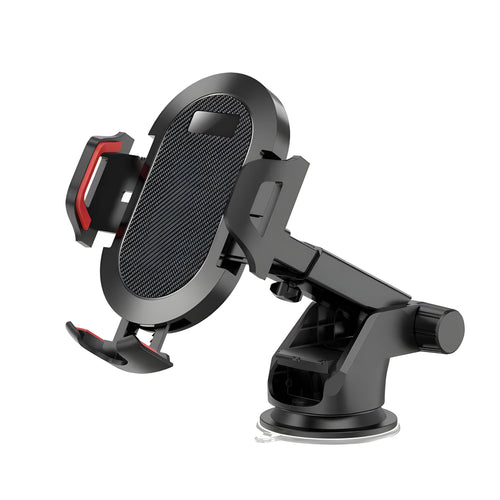 Black grey auto lock car phone holder mounted on vehicle air vent holding mobile phone