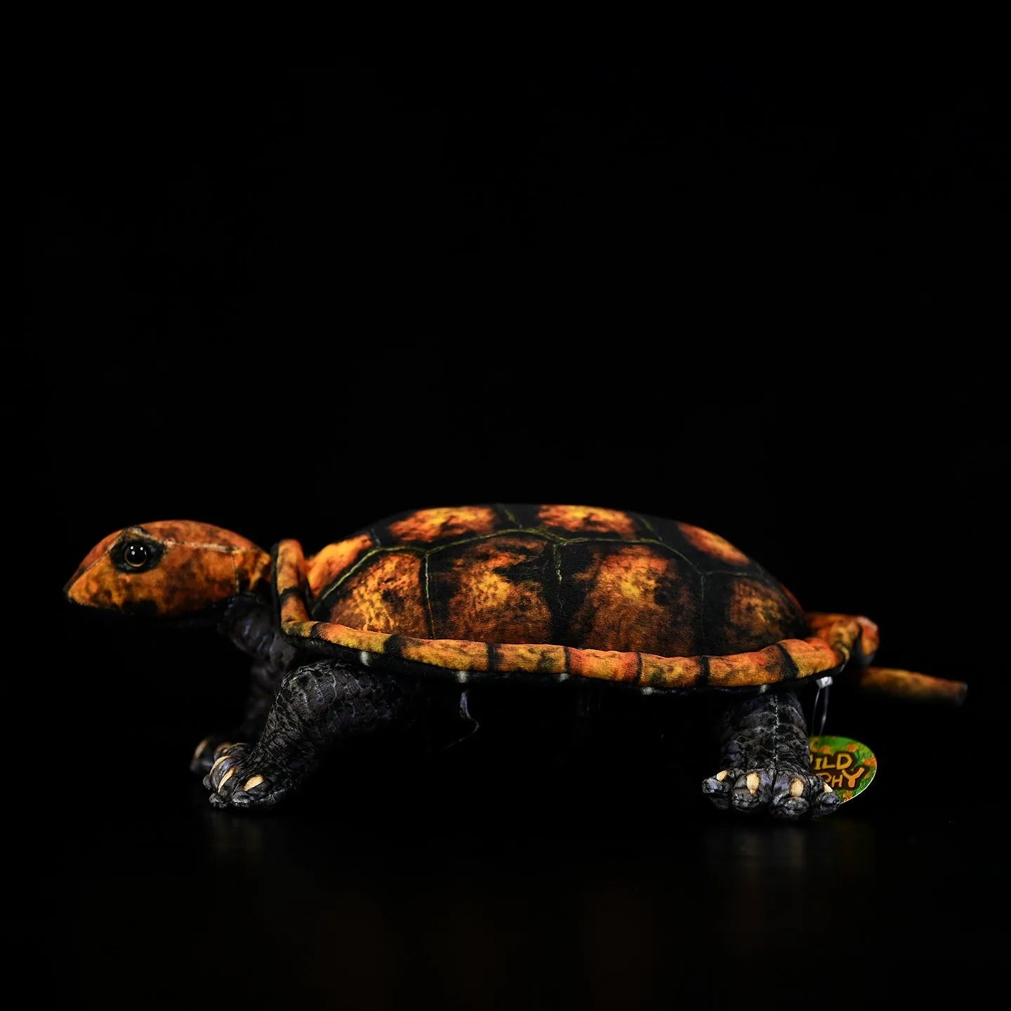 Japanese stone turtle plush toy in coffee colour, 32cm, realistic design, soft plush and PP cotton filled