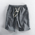 Men's striped cotton casual shorts with elastic waist in multiple colours