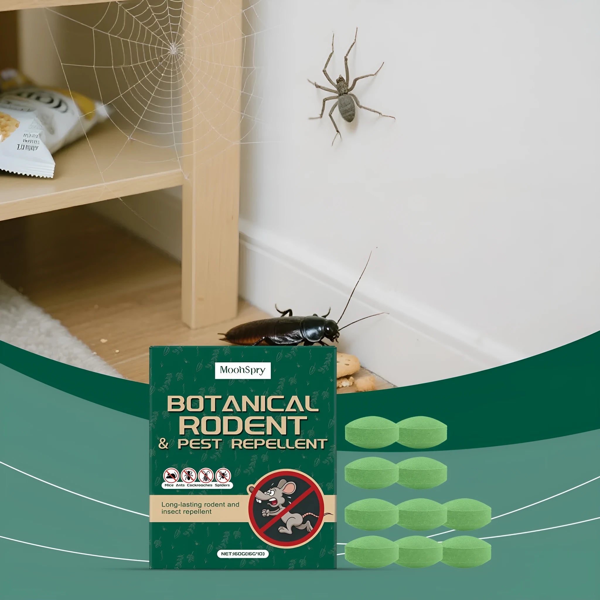 Warehouse anti-mouse repellent pills in mesh bags for storage protection