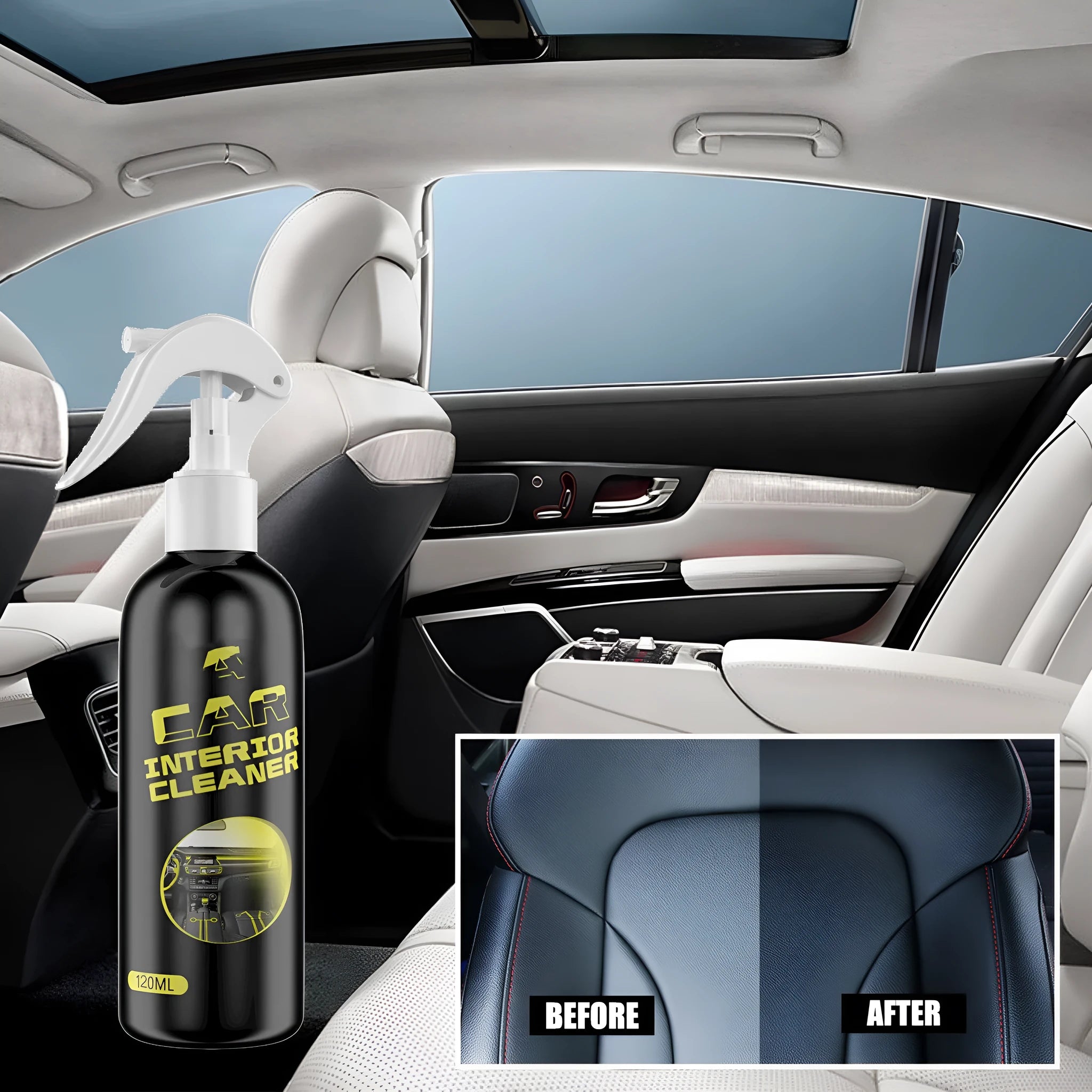 120ml car interior renovation cleaner bottle for dashboard leather plastic cleaning