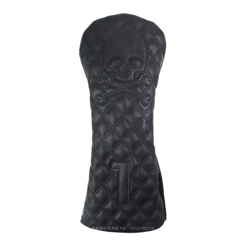Black and white waterproof PU protective cover for golf wooden poles and clubs.
