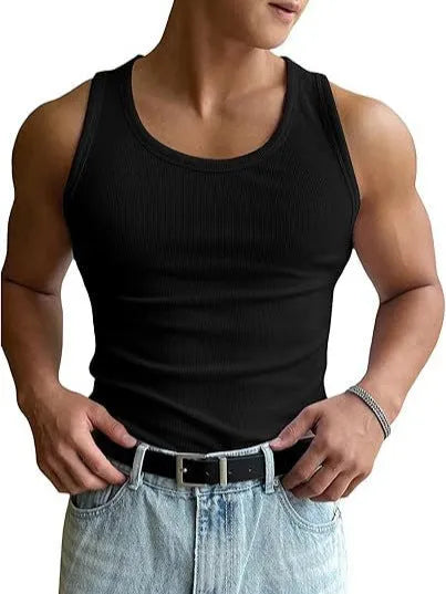 Men's tight-fit round neck sports T-shirt in polyester with wool lining, shown in multiple colour options.