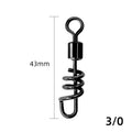 Copper or stainless steel fishing swivel connector, 8-shaped split ring in seven colour-coded sizes.