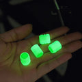 Car luminous valve caps with rubber seals measuring 16mm length